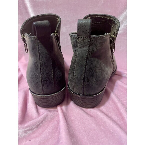 Jessica Cline Sz8 Women Black Double Zipper Ankle Boots - Picture 9 of 10